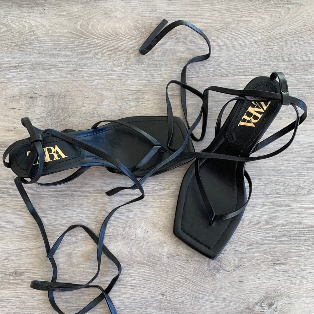 Zara black heel Sandal